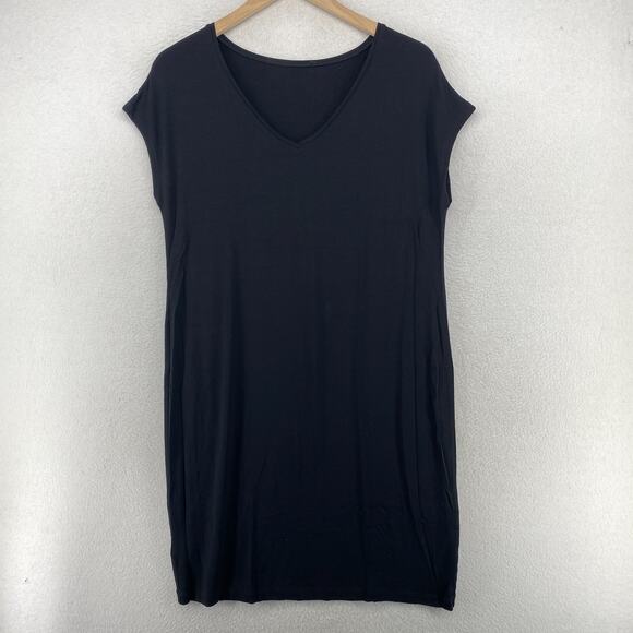 Eileen Fisher Dresses & Skirts - EILEEN FISHER Dress S Stretch Viscose Jersey Tunic V-Neck Cap Sleeve Black